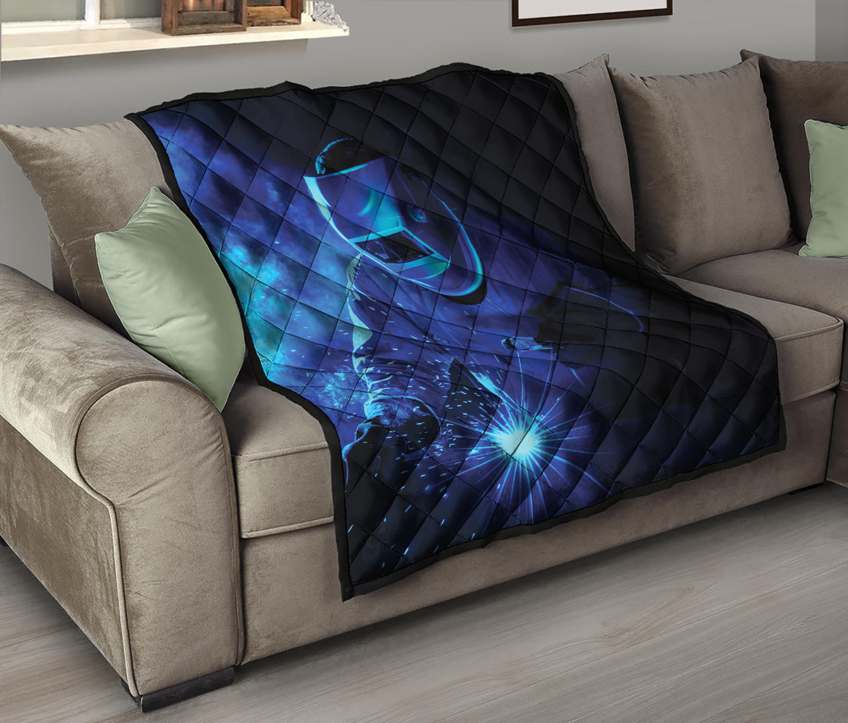 Industrial Welder Print Quilt