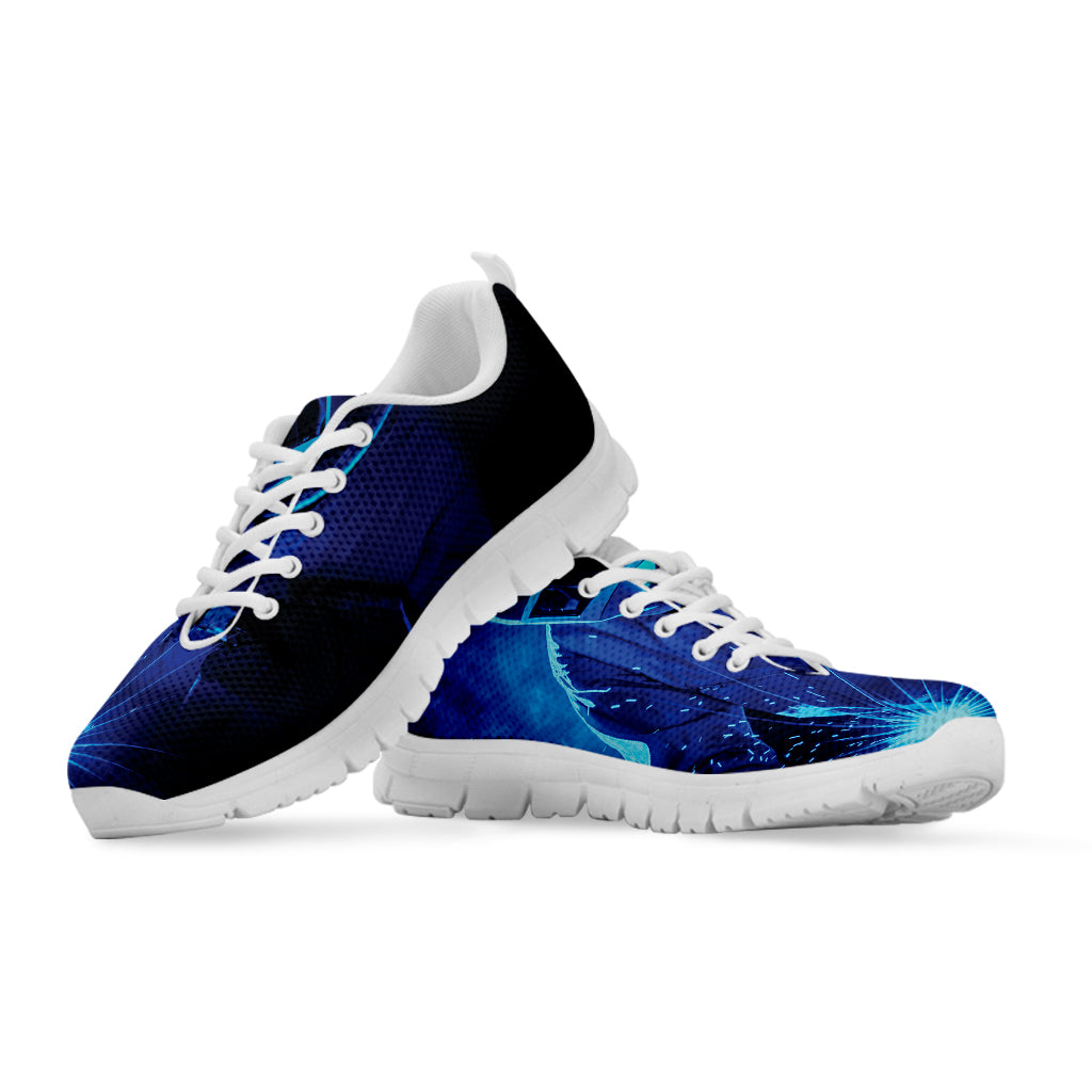 Industrial Welder Print White Sneakers