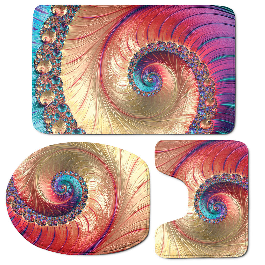 Infinite Fractal Print 3 Piece Bath Mat Set