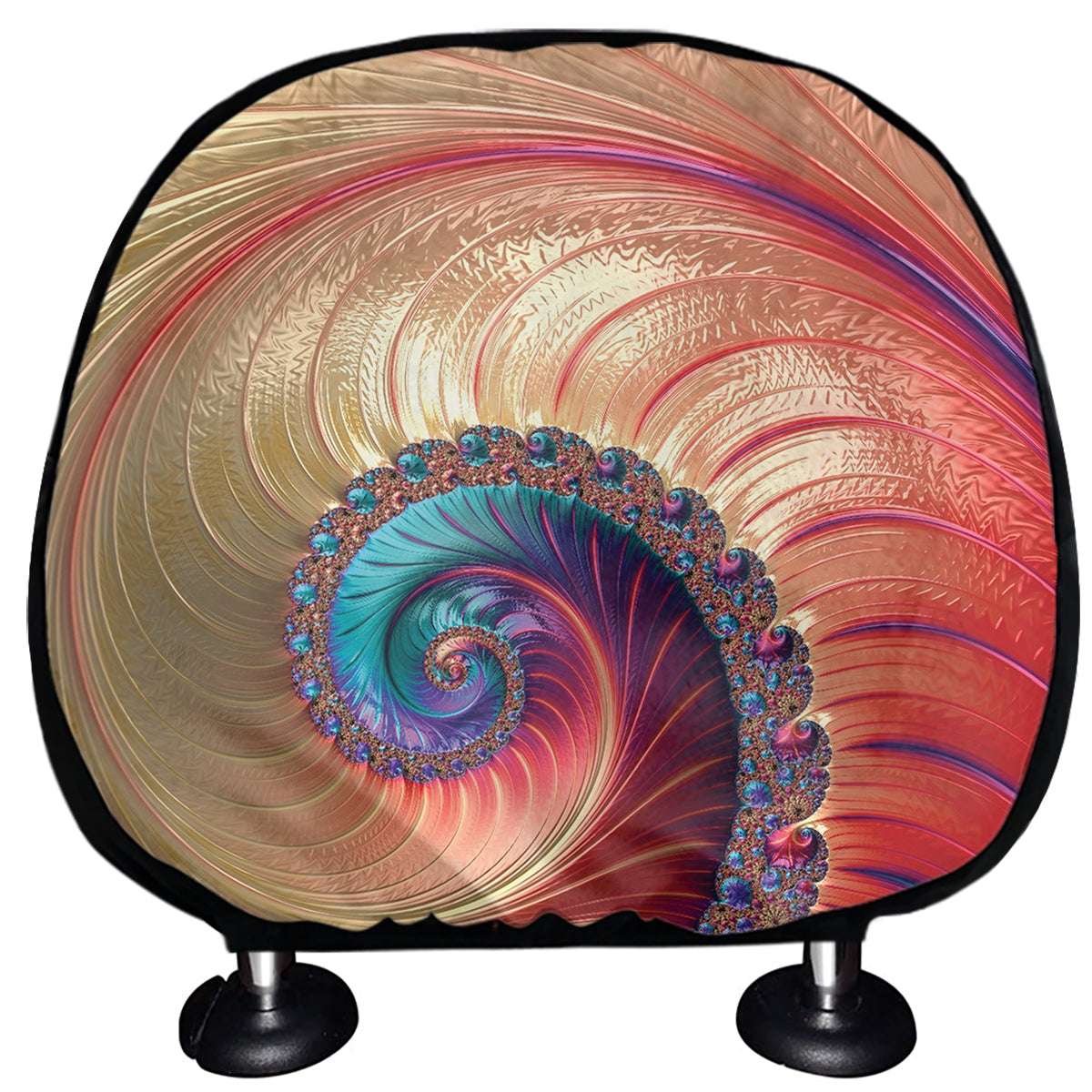 Infinite Fractal Print Car Headrest Covers