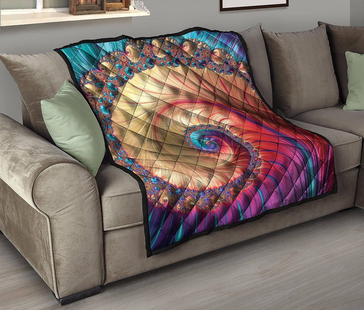 Infinite Fractal Print Quilt
