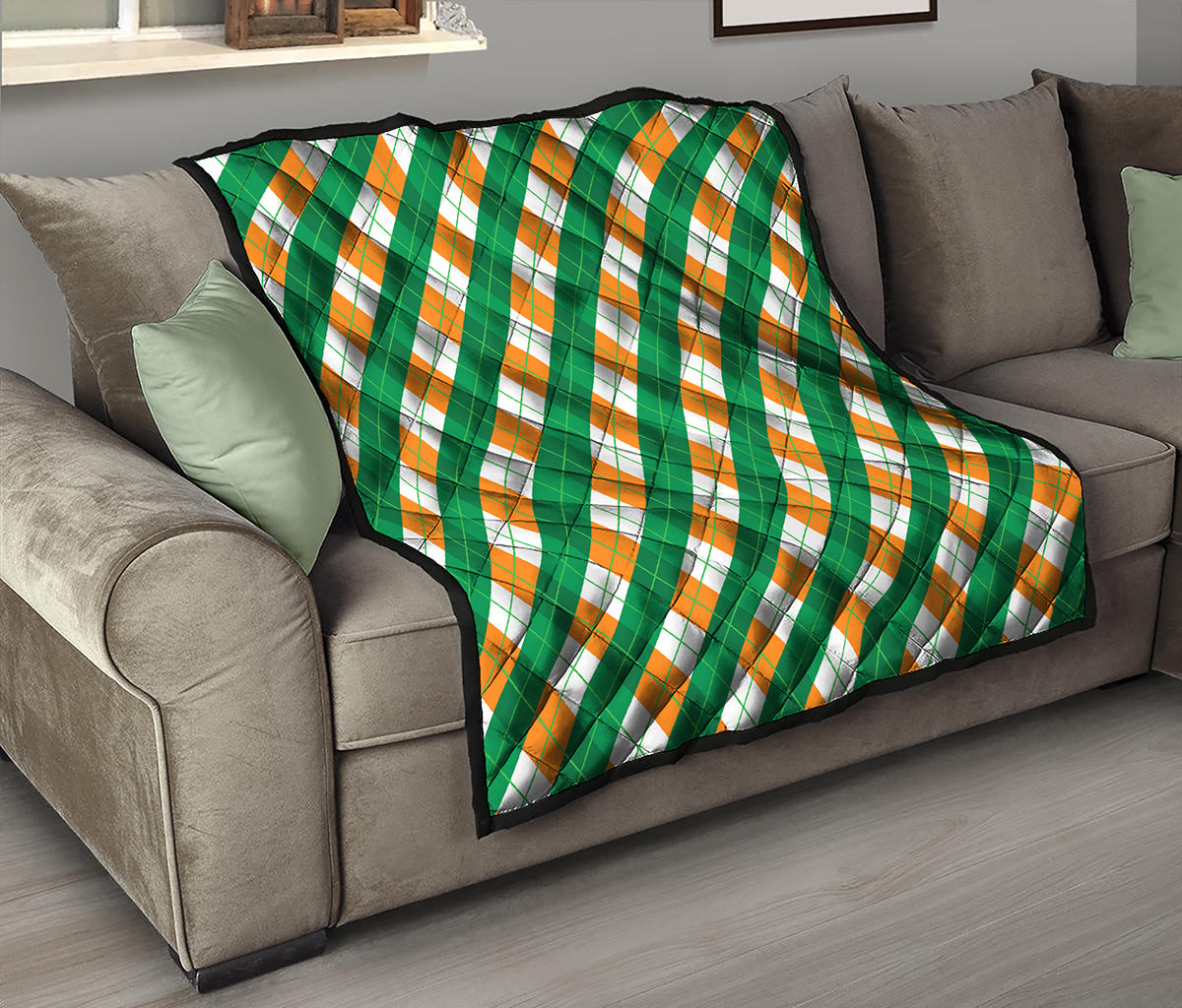 Irish Argyle Pattern Print Quilt