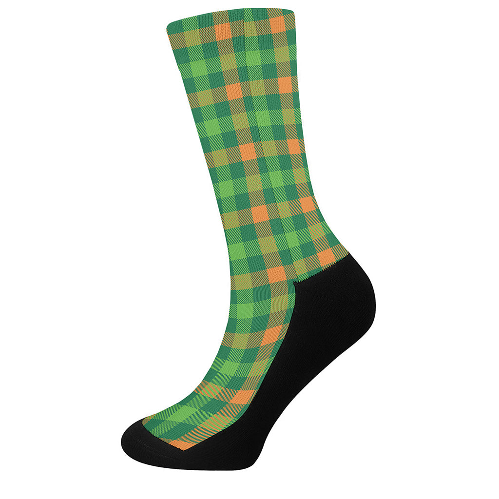 Irish Buffalo Check Pattern Print Crew Socks