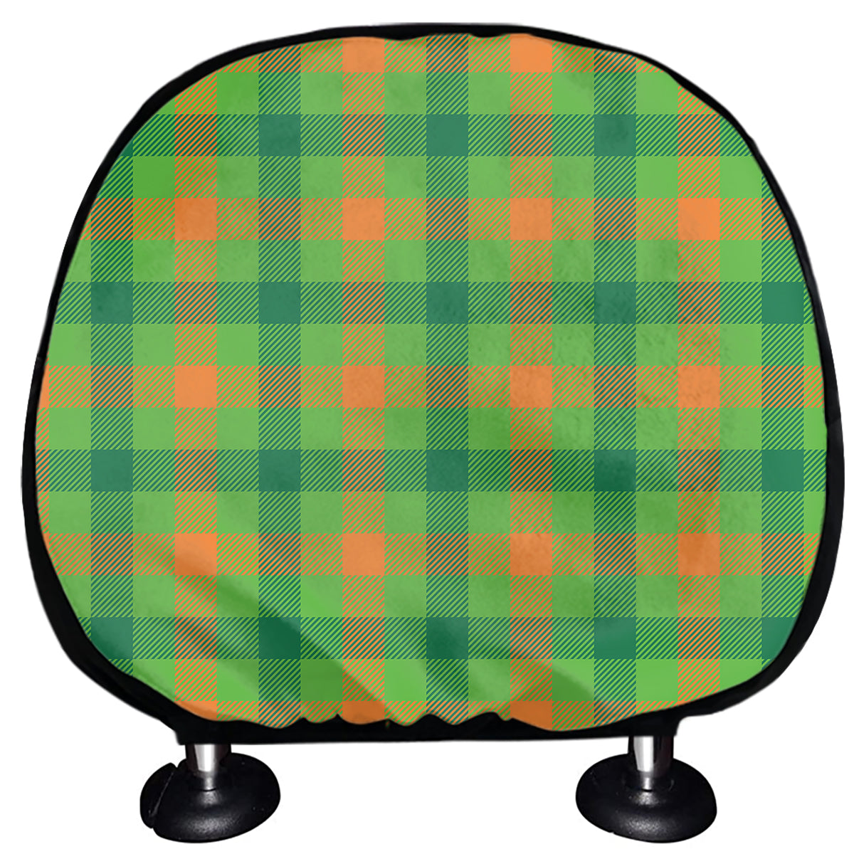 Irish Buffalo Plaid Pattern Print Car Headrest Covers