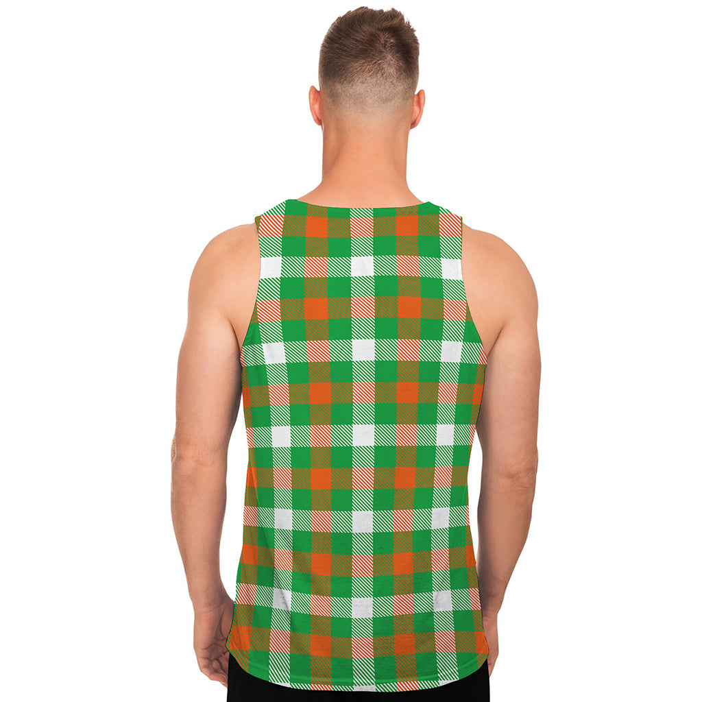 Irish Checkered St. Patrick's Day Print Men's Tank Top