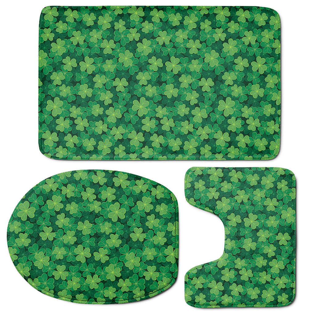 Irish Clover Saint Patrick's Day Print 3 Piece Bath Mat Set