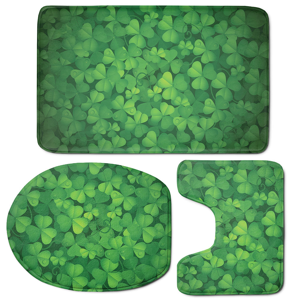 Irish Clover St. Patrick's Day Print 3 Piece Bath Mat Set