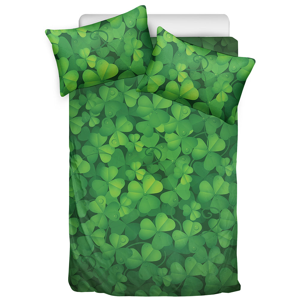 Irish Clover St. Patrick's Day Print Duvet Cover Bedding Set