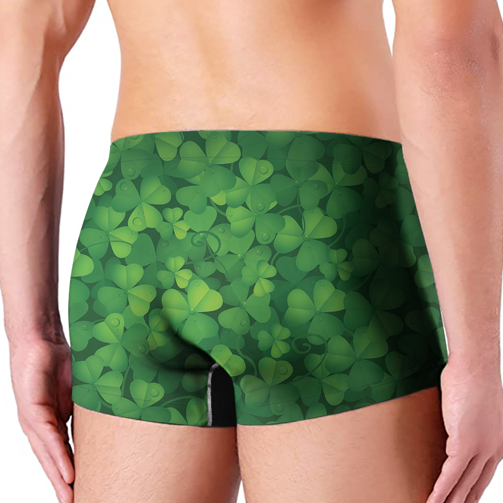 Irish Clover St. Patrick's Day Print Men's Boxer Briefs
