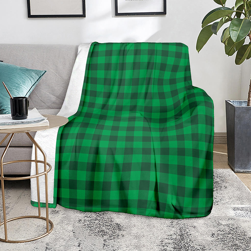 Irish Green Buffalo Check Pattern Print Blanket