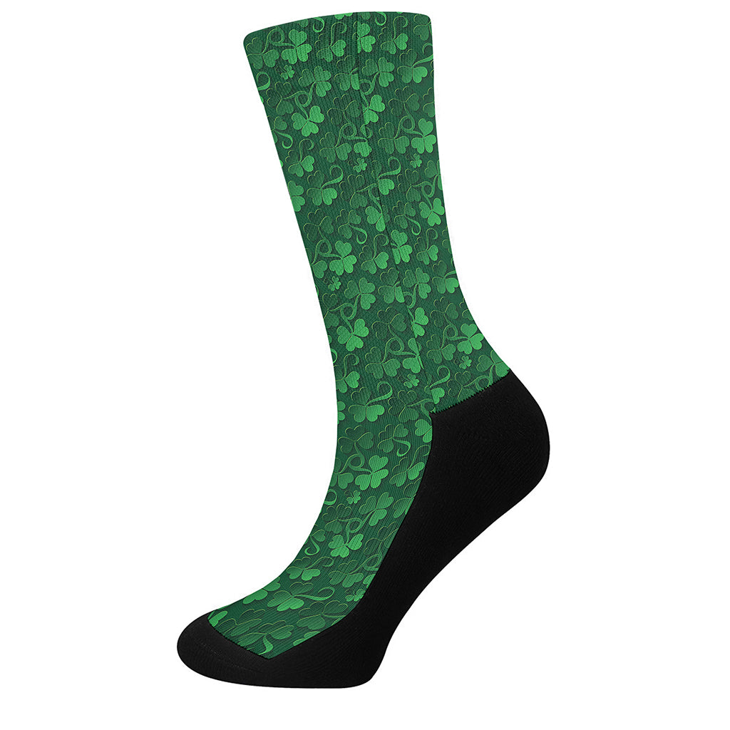 Irish Leaf St. Patrick's Day Print Crew Socks