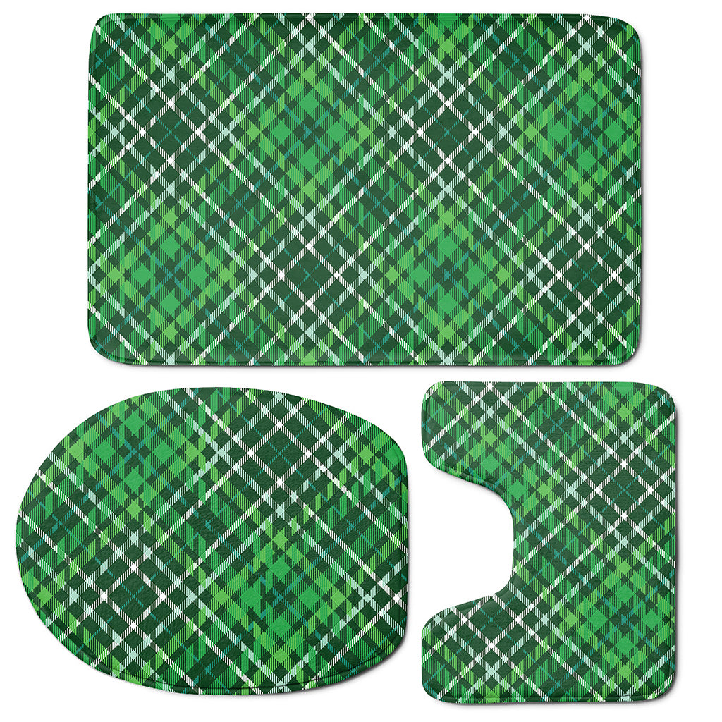 Irish Plaid Pattern Print 3 Piece Bath Mat Set