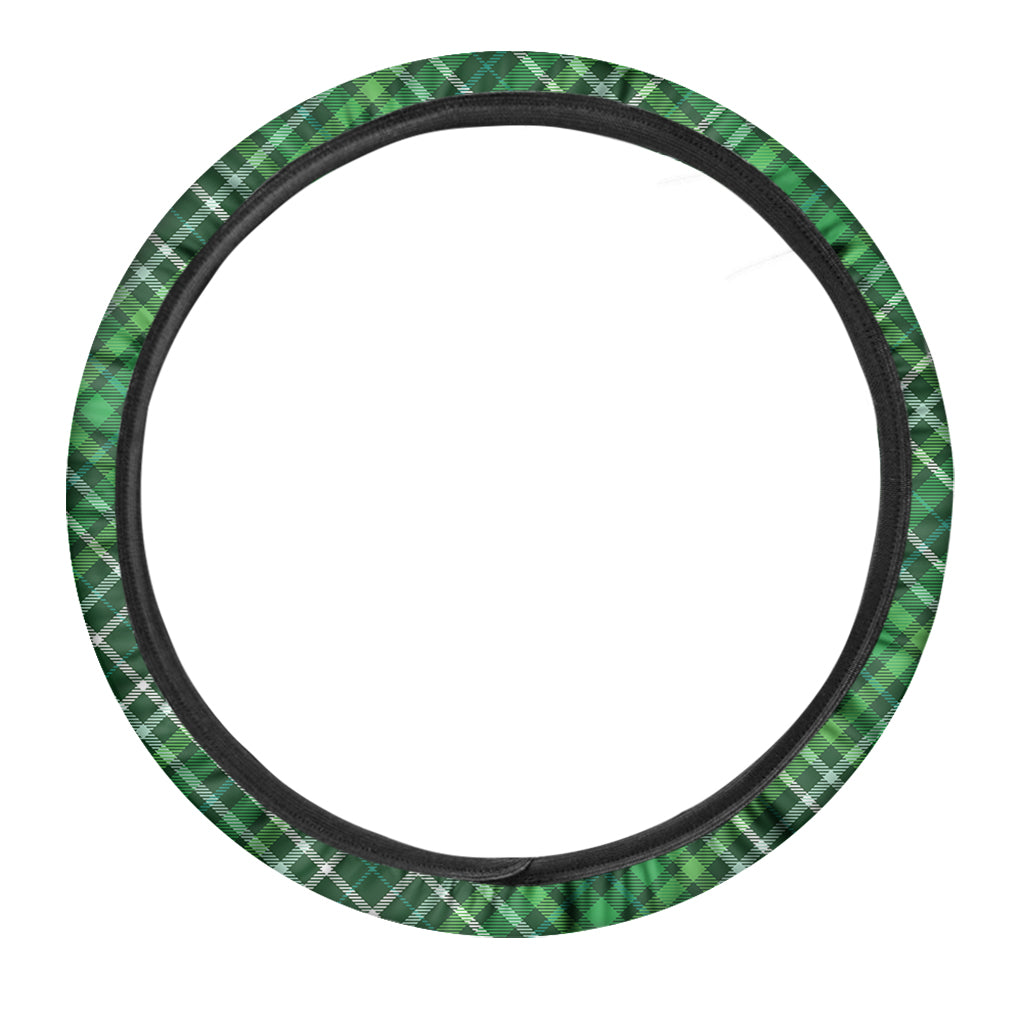 Irish Plaid Pattern Print Car Steering Wheel Cover