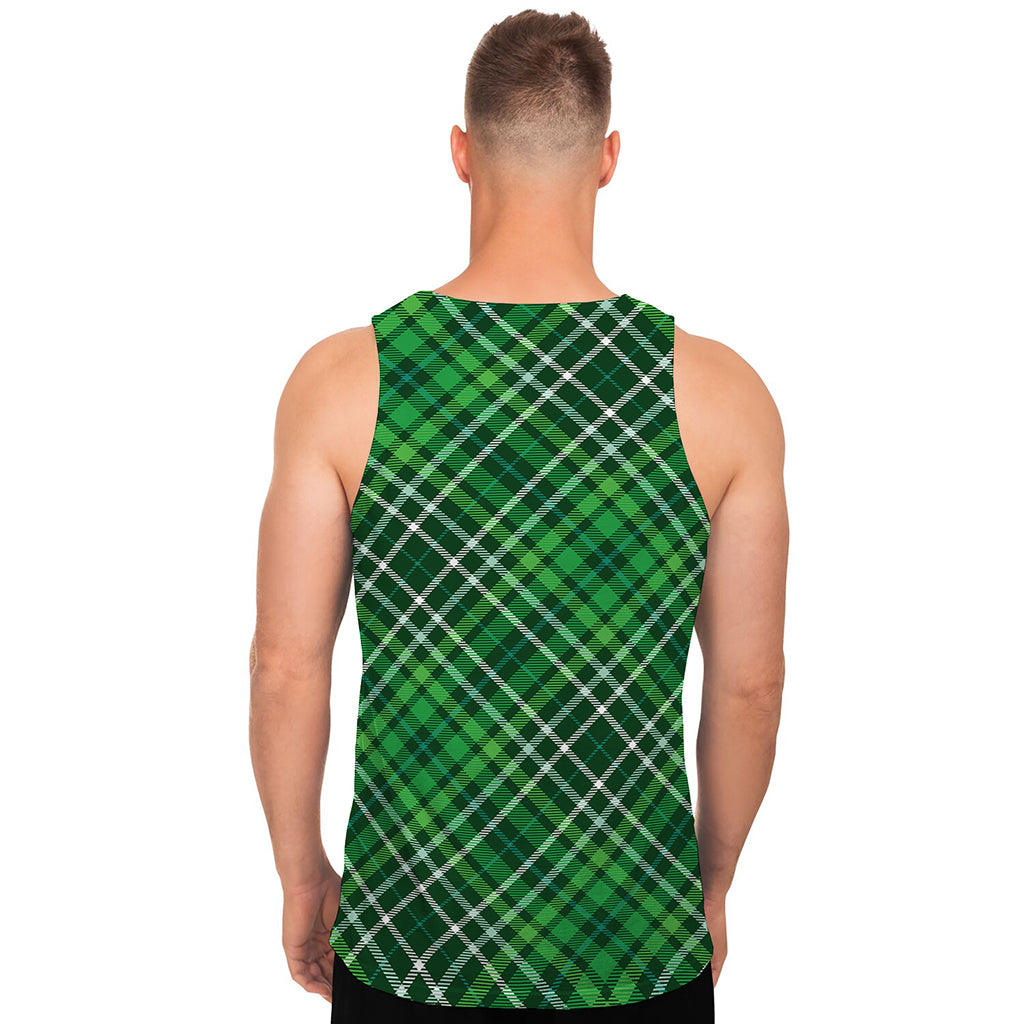 Irish Plaid Pattern Print Men's Tank Top