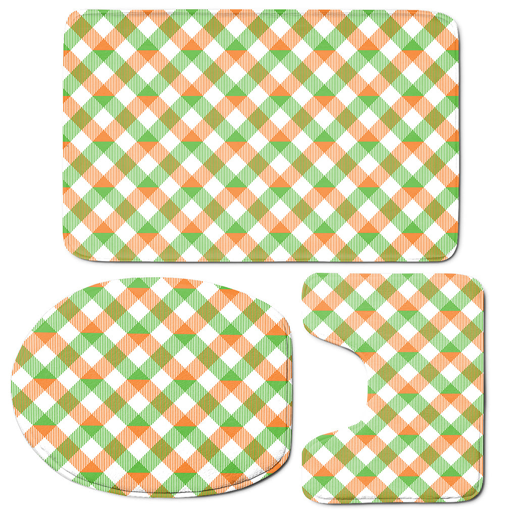 Irish Plaid Saint Patrick's Day Print 3 Piece Bath Mat Set