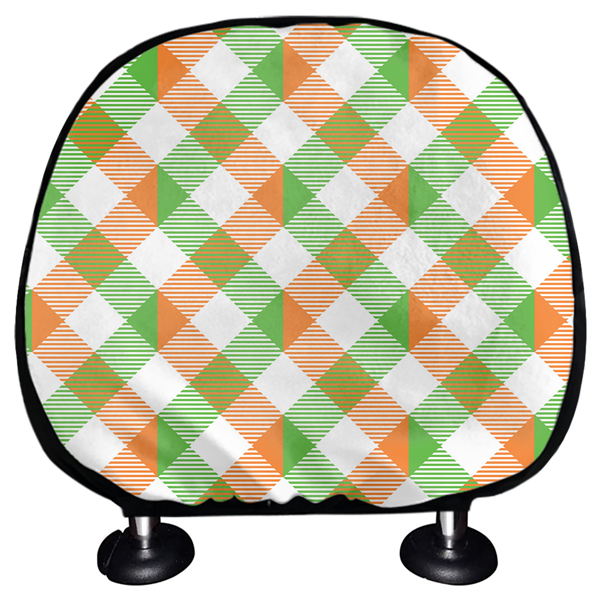Irish Plaid Saint Patrick's Day Print Car Headrest Covers