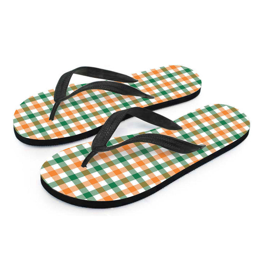 Irish Plaid St. Patrick's Day Print Flip Flops