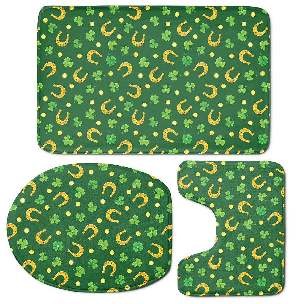Irish Saint Patrick's Day Pattern Print 3 Piece Bath Mat Set