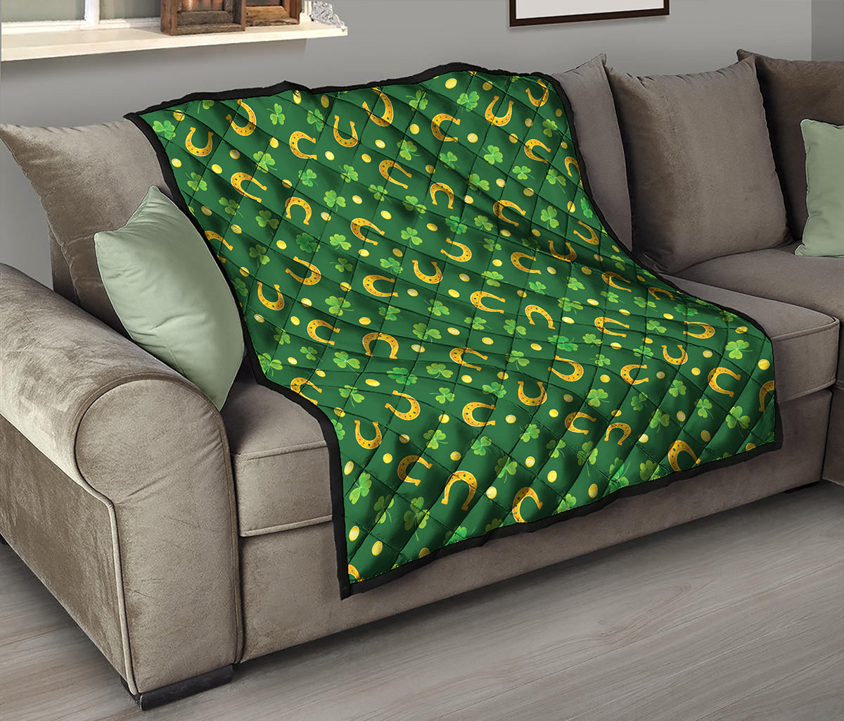 Irish Saint Patrick's Day Pattern Print Quilt