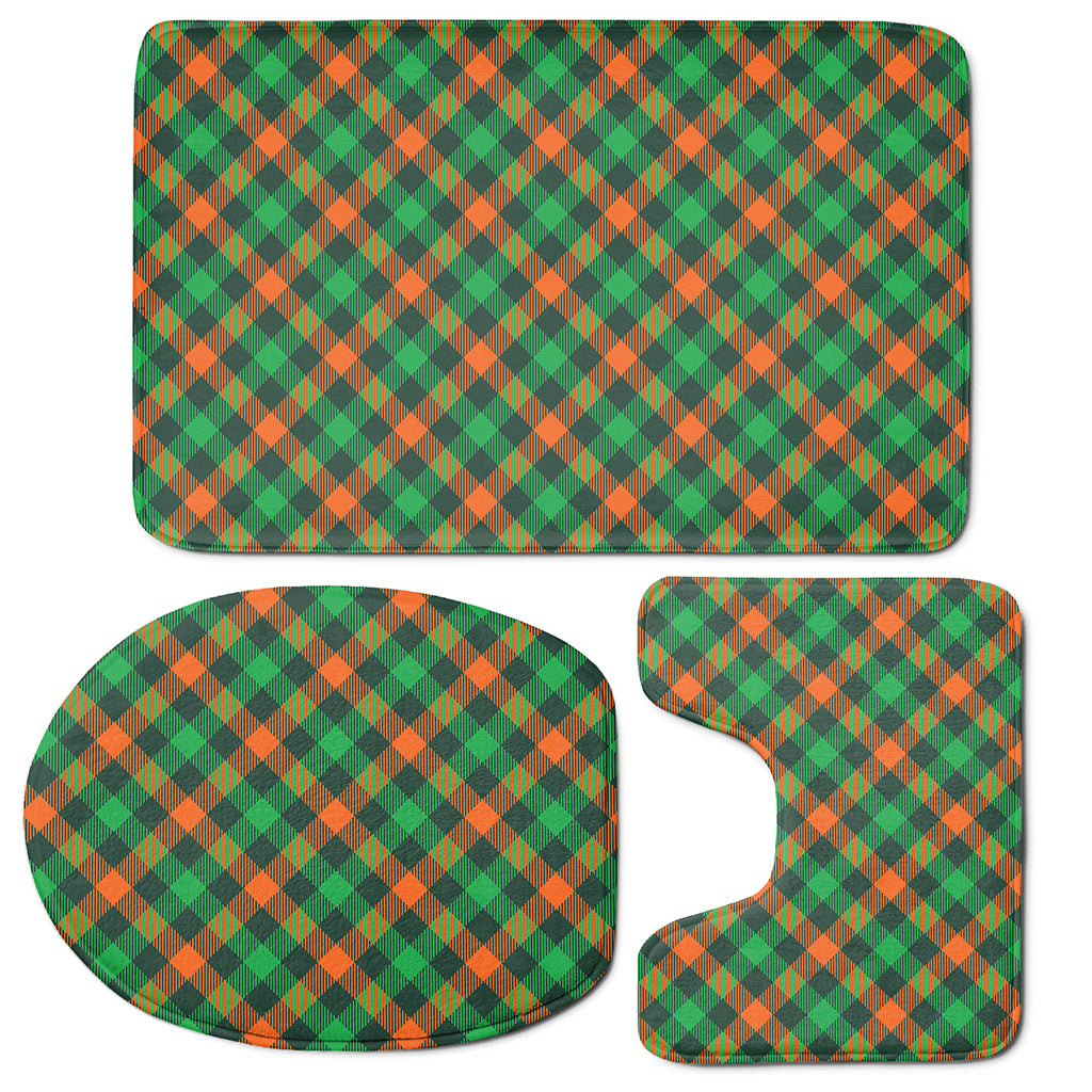 Irish Saint Patrick's Day Plaid Print 3 Piece Bath Mat Set