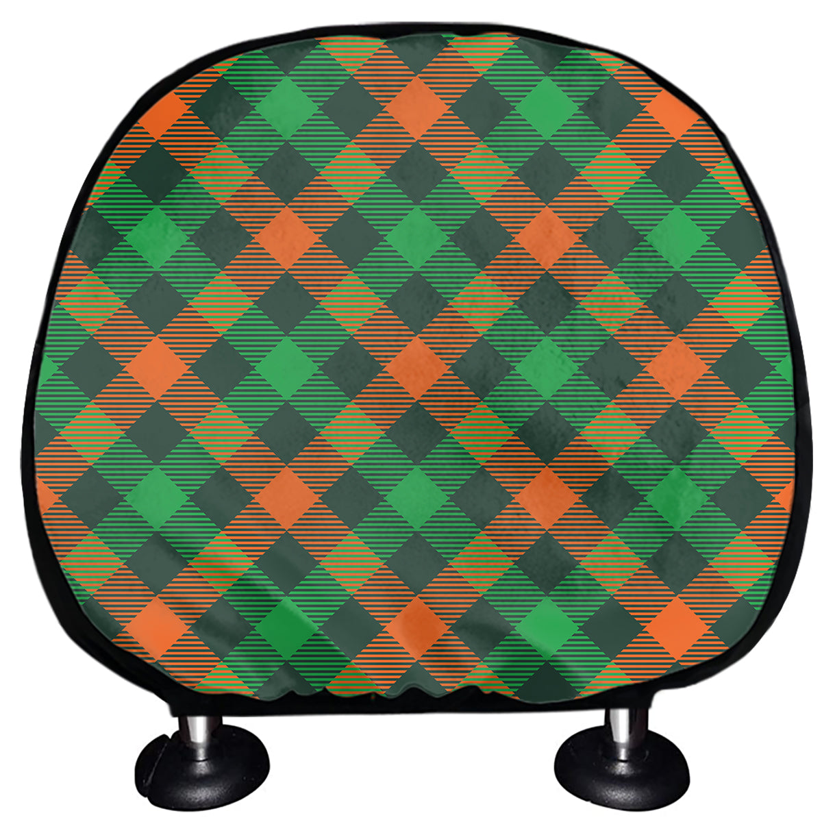 Irish Saint Patrick's Day Plaid Print Car Headrest Covers