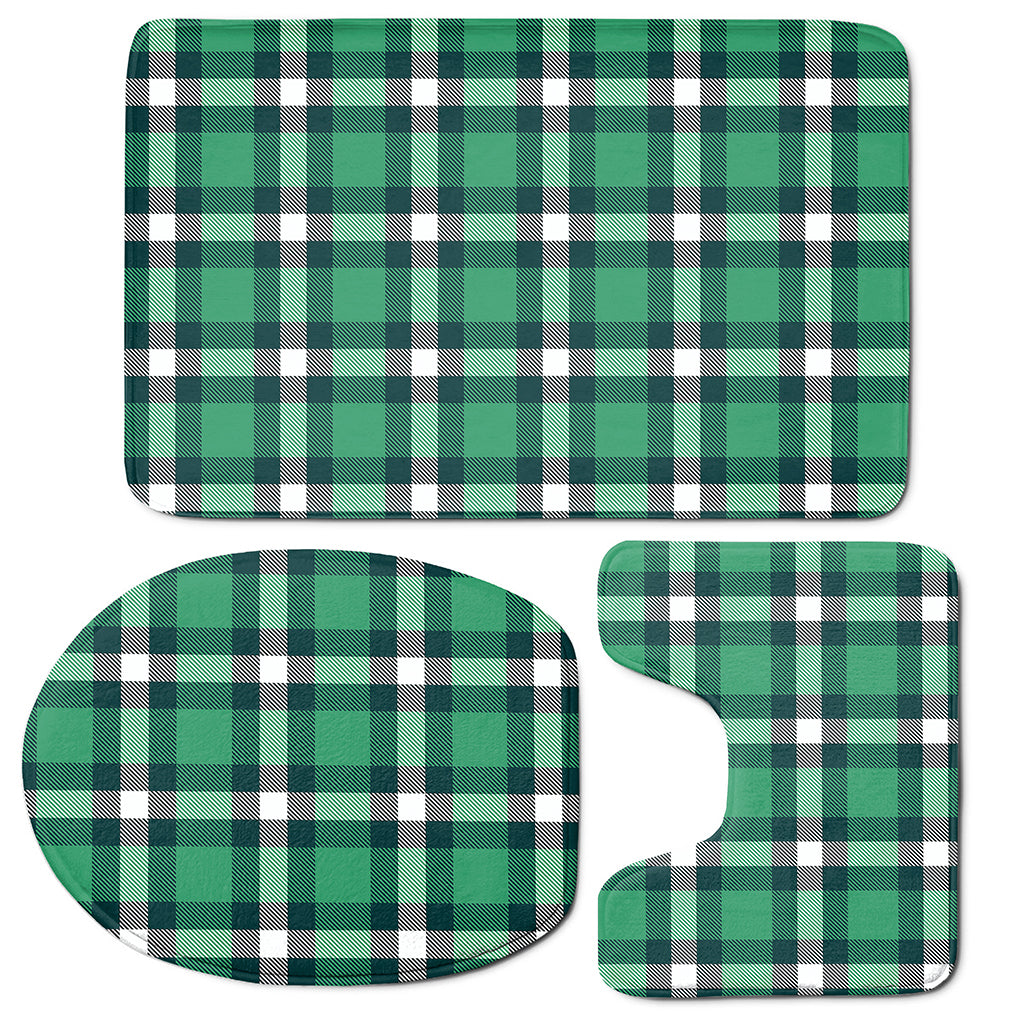 Irish St. Patrick's Day Plaid Print 3 Piece Bath Mat Set