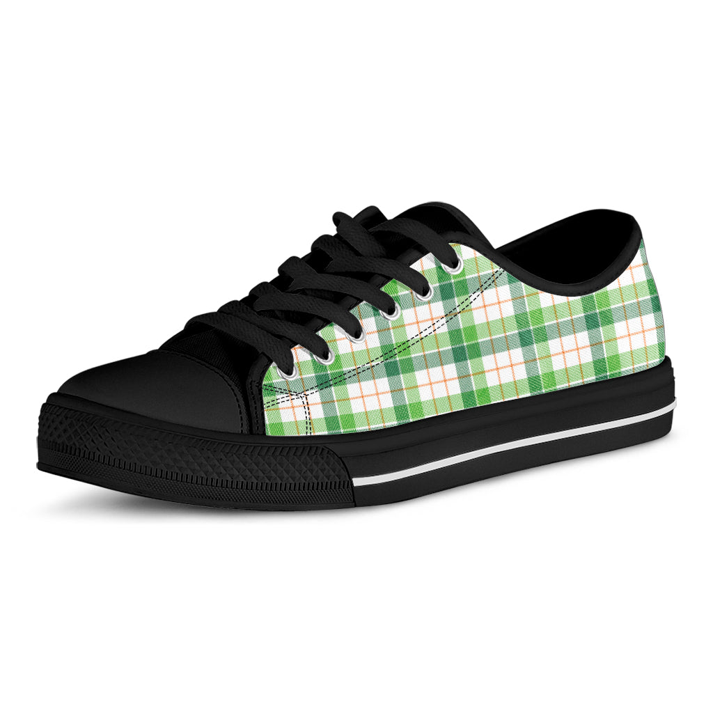 Irish St. Patrick's Day Tartan Print Black Low Top Shoes