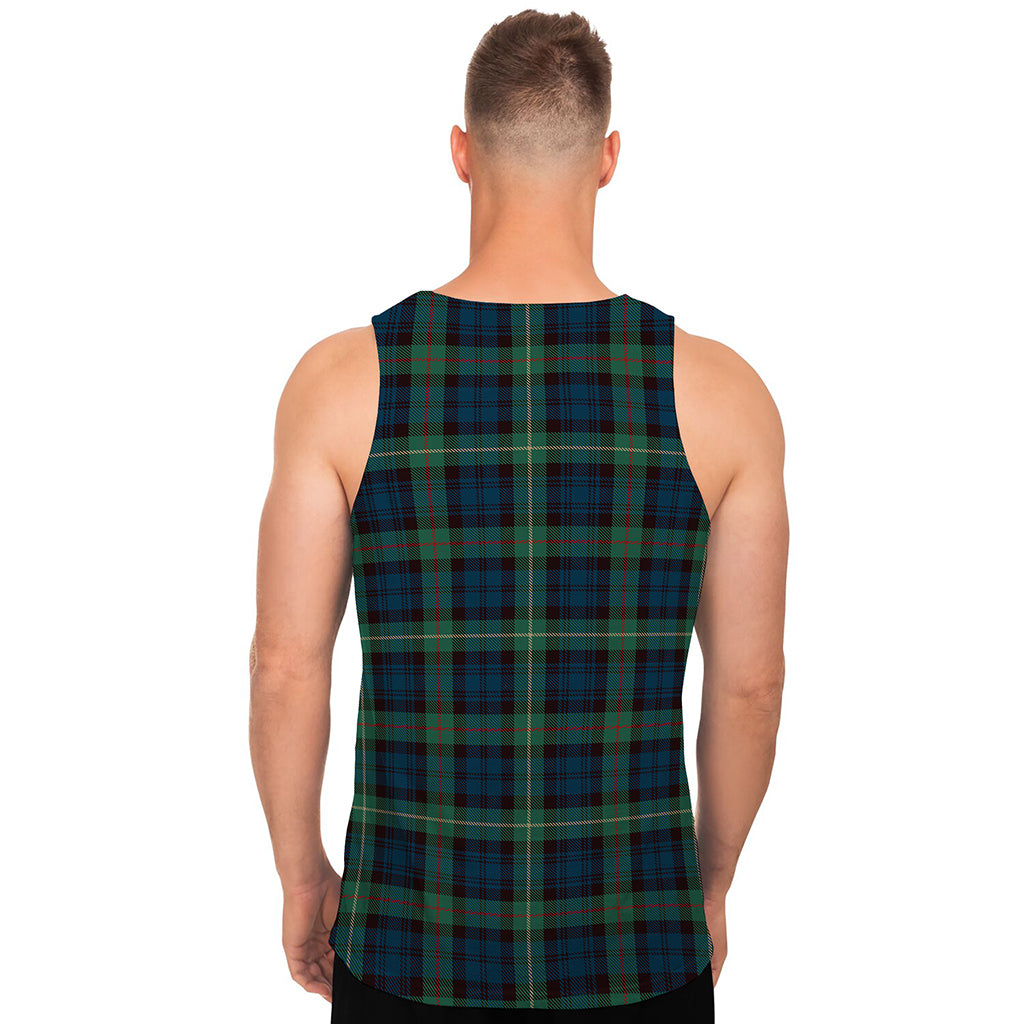 Irish Tartan Pattern Print Men's Tank Top