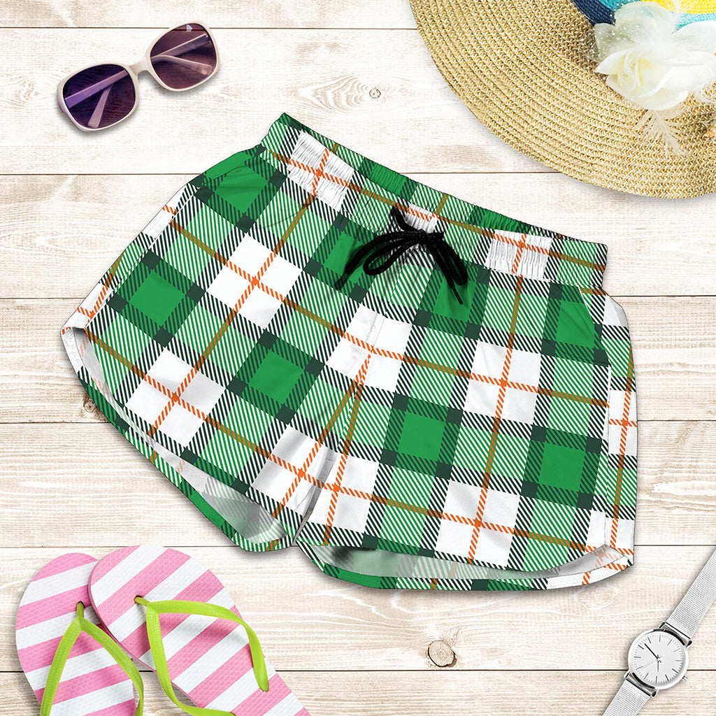 Irish Tartan St. Patrick's Day Print Women's Shorts