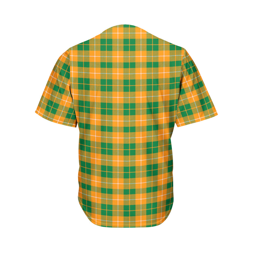Irish Themed Plaid Pattern Print Men's Baseball Jersey