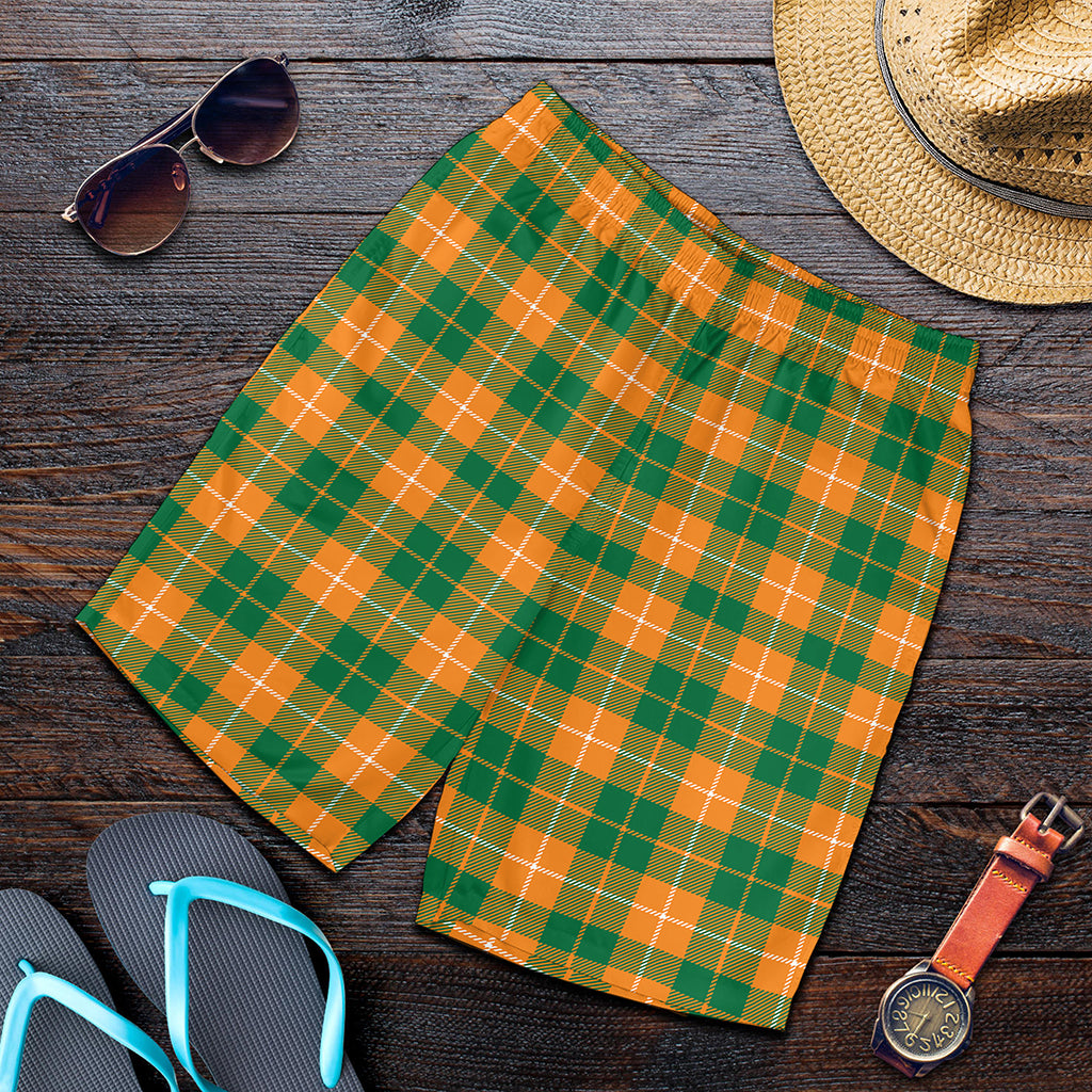 Irish Themed Plaid Pattern Print Men's Shorts