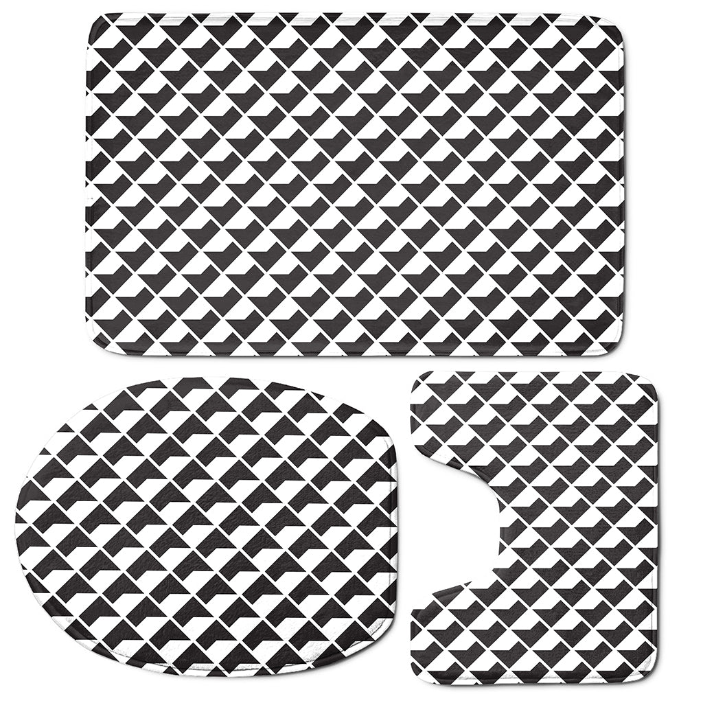 Isometric Geometric Pattern Print 3 Piece Bath Mat Set