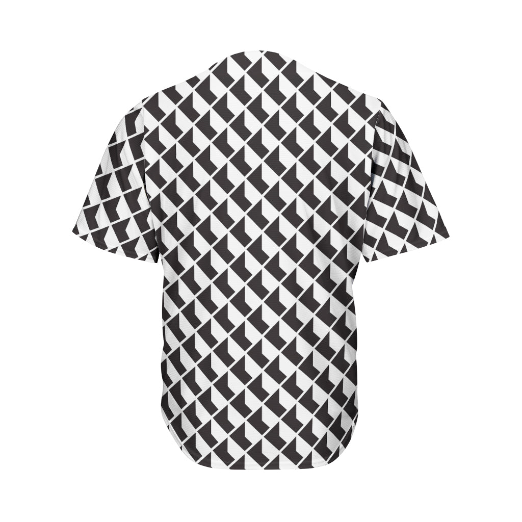 Isometric Geometric Pattern Print Men's Baseball Jersey