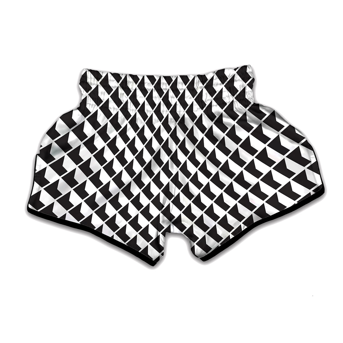 Isometric Geometric Pattern Print Muay Thai Boxing Shorts