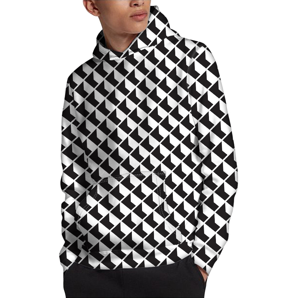 Isometric Geometric Pattern Print Pullover Hoodie