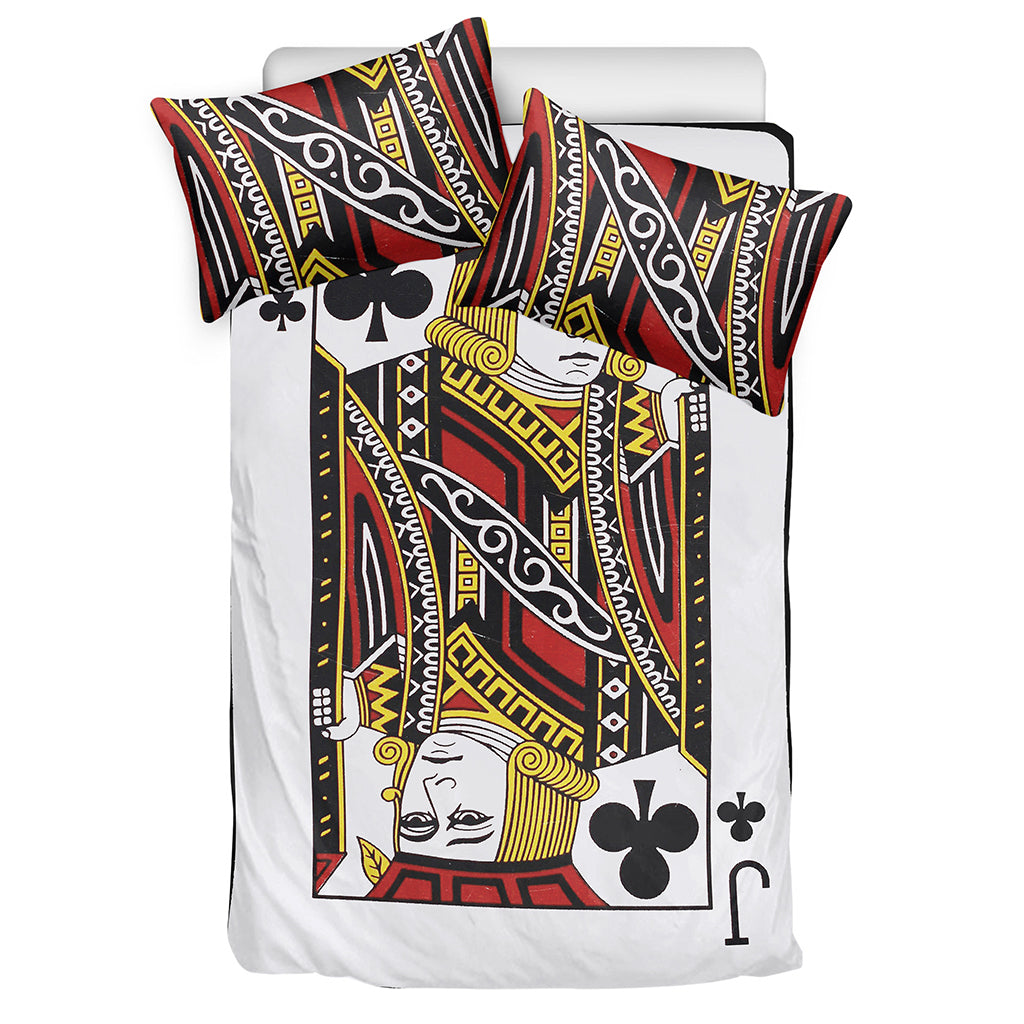 Jack Of Clubs Playing Card Print Duvet Cover Bedding Set