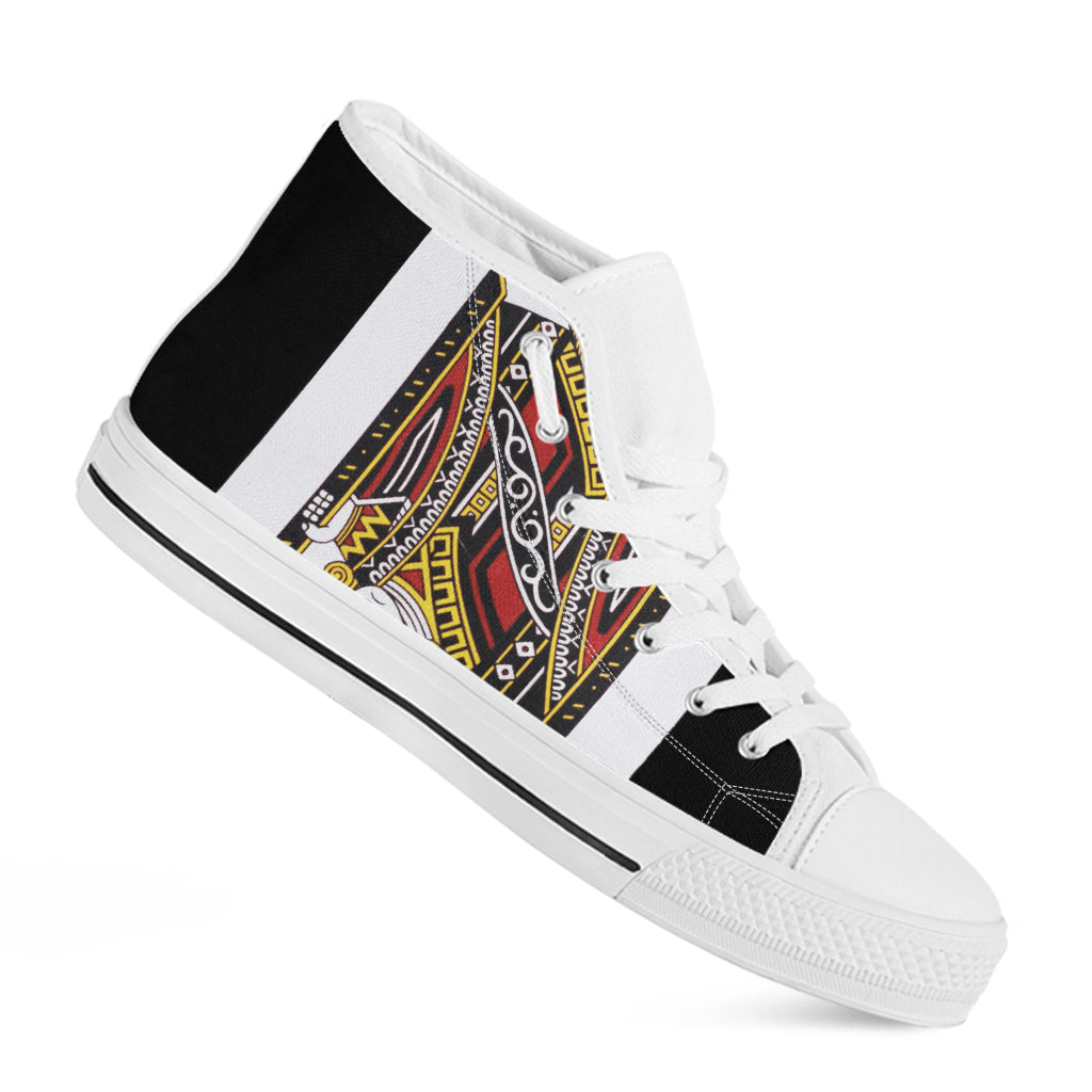 Jack Of Clubs Playing Card Print White High Top Shoes