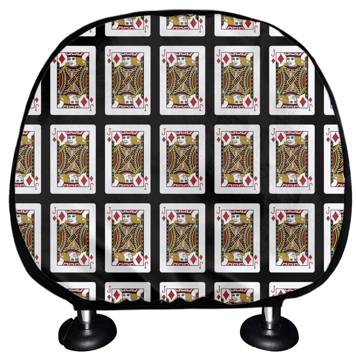 Jack Of Diamonds Playing Card Pattern Print Car Headrest Covers