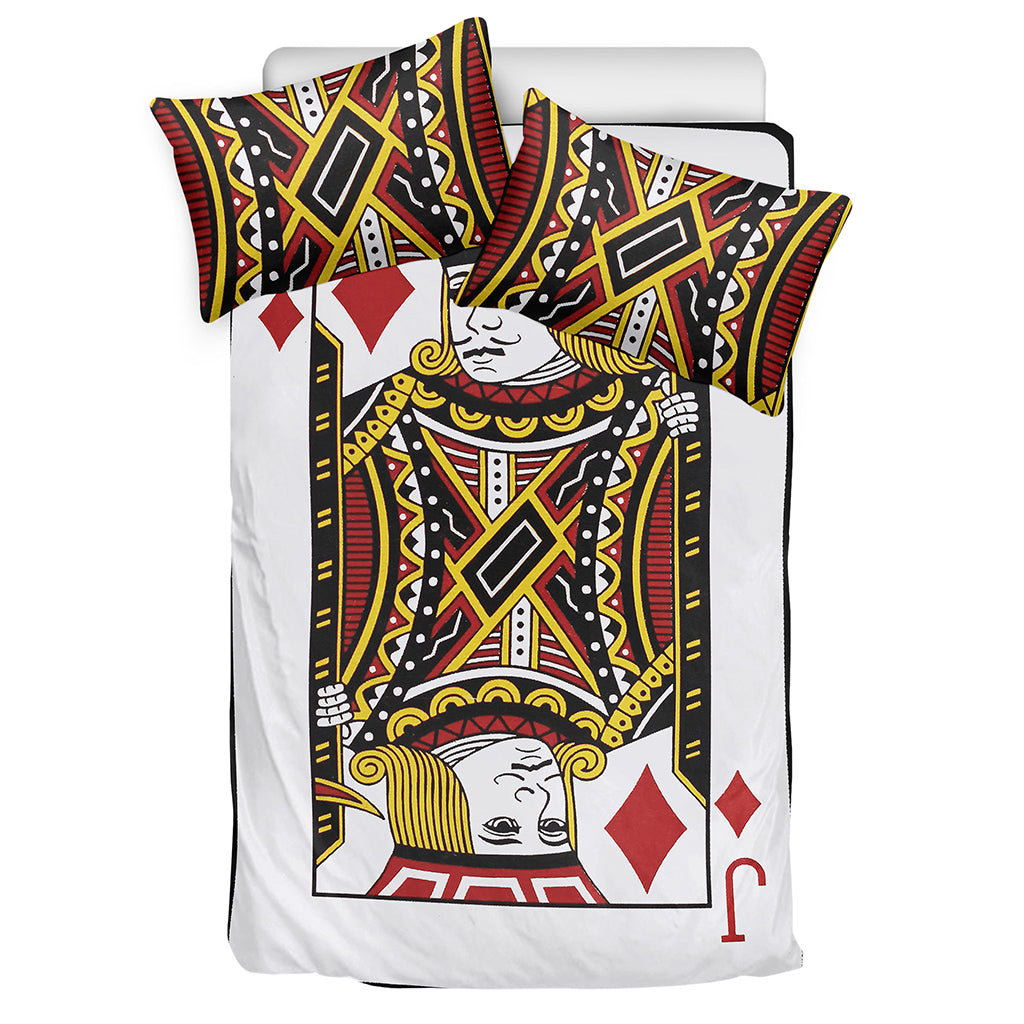Jack Of Diamonds Playing Card Print Duvet Cover Bedding Set