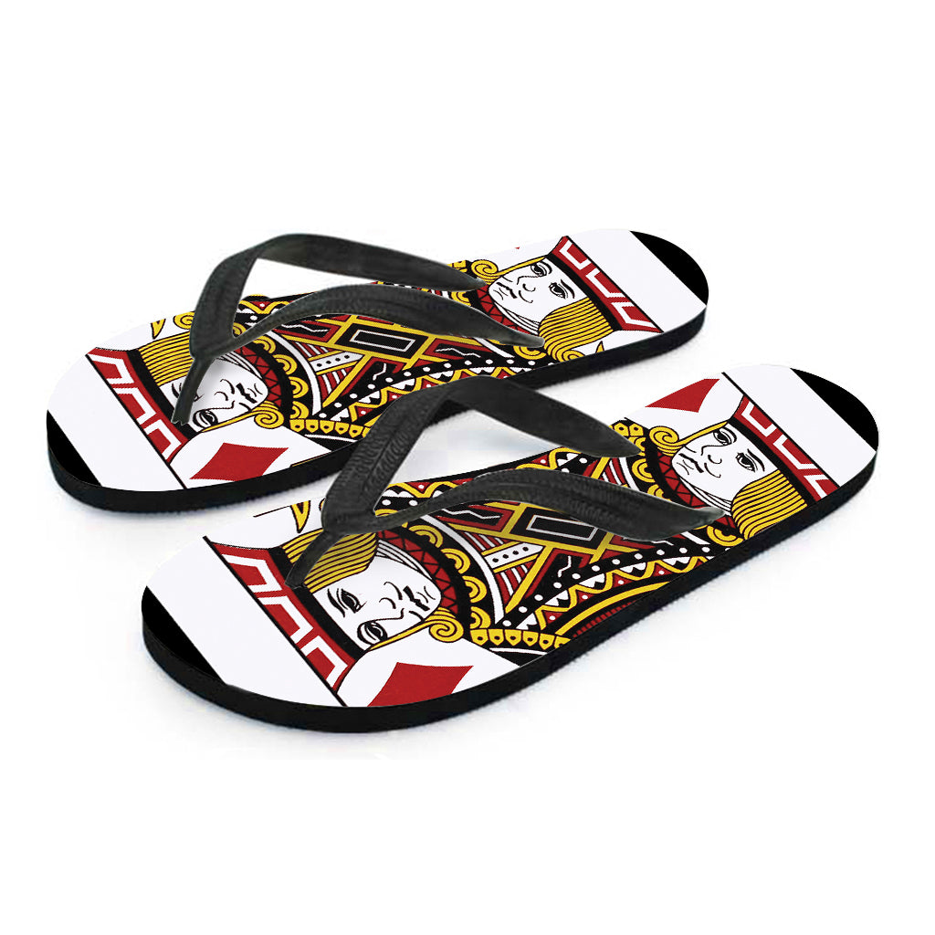 Jack Of Diamonds Playing Card Print Flip Flops