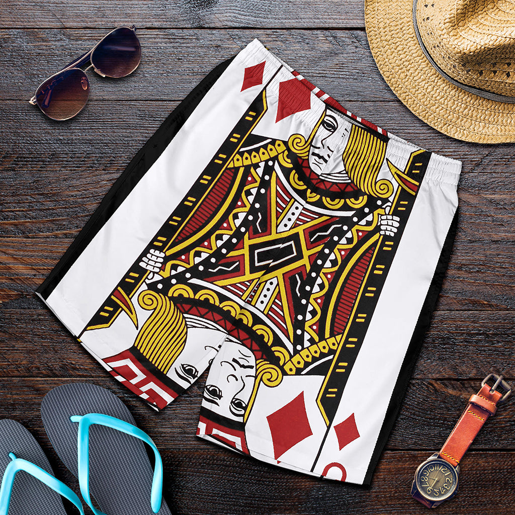 Jack Of Diamonds Playing Card Print Men's Shorts