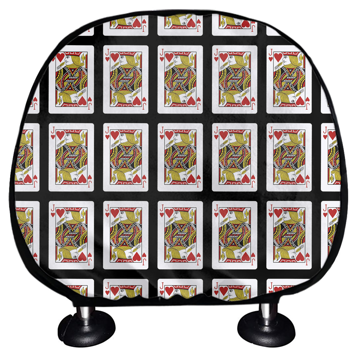 Jack Of Hearts Playing Card Pattern Print Car Headrest Covers