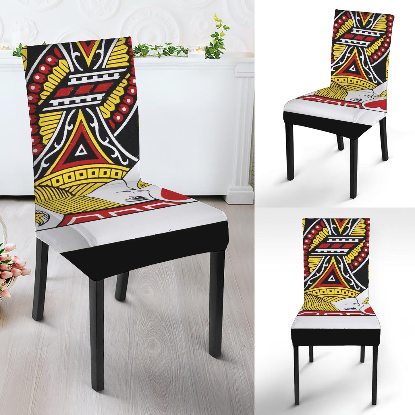 Jack Of Hearts Playing Card Print Dining Chair Slipcover