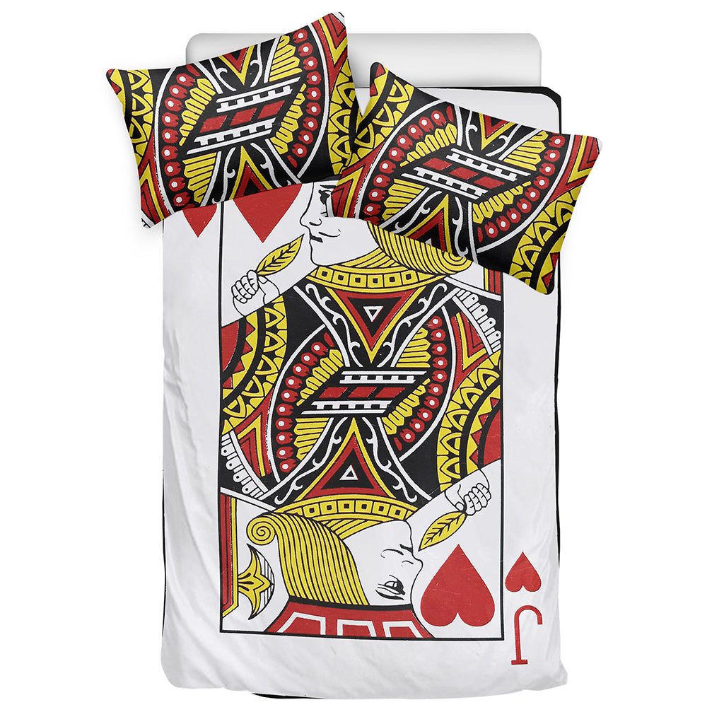 Jack Of Hearts Playing Card Print Duvet Cover Bedding Set