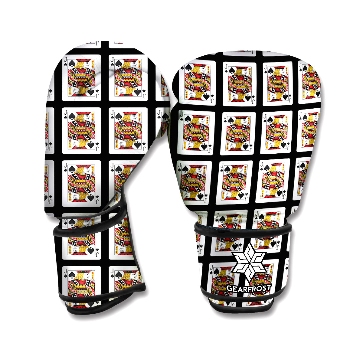 Jack Of Spades Playing Card Pattern Print Boxing Gloves