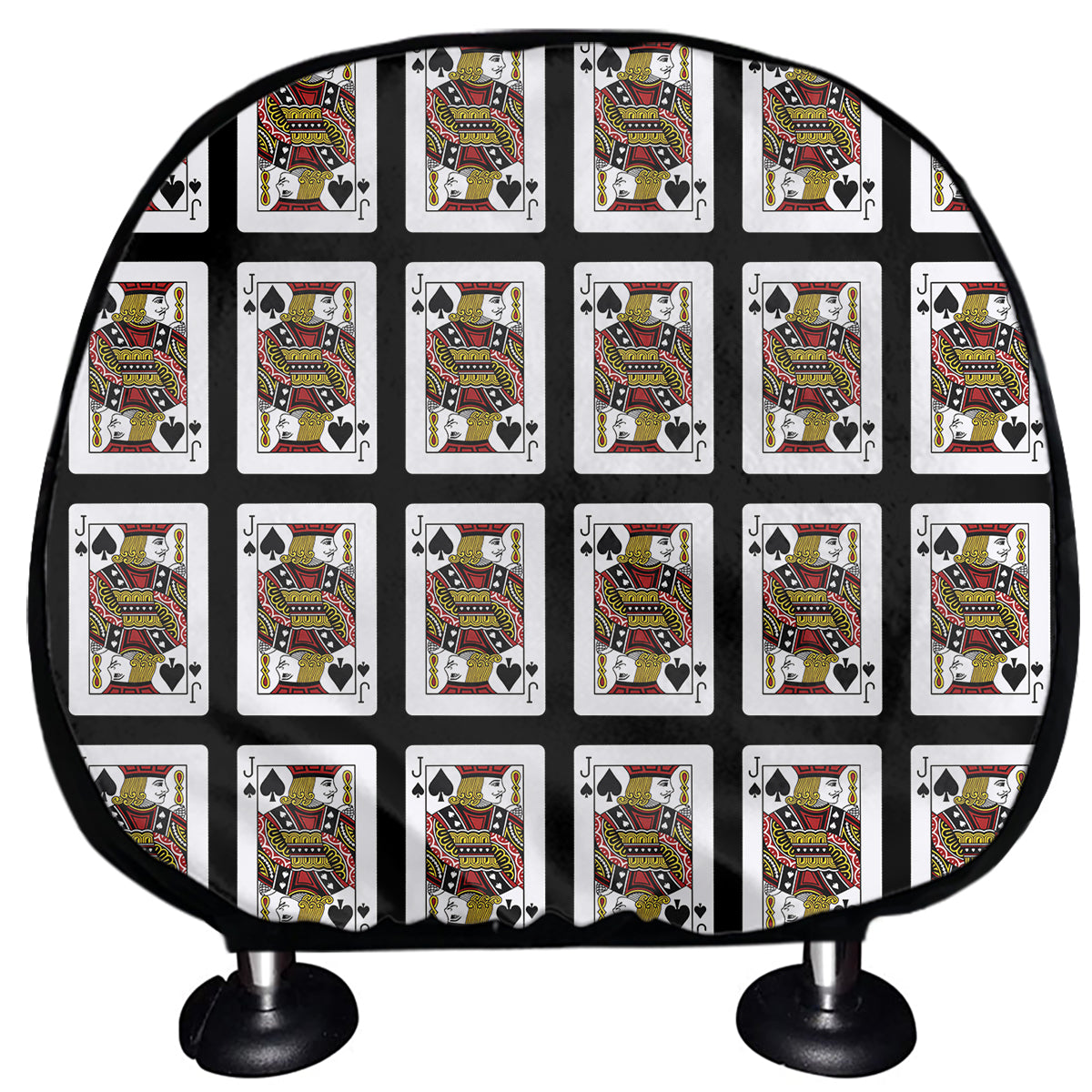 Jack Of Spades Playing Card Pattern Print Car Headrest Covers