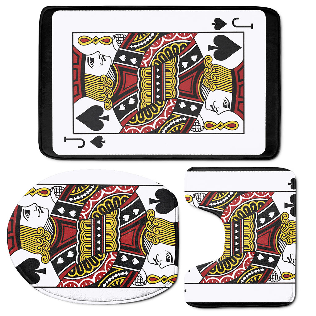 Jack Of Spades Playing Card Print 3 Piece Bath Mat Set