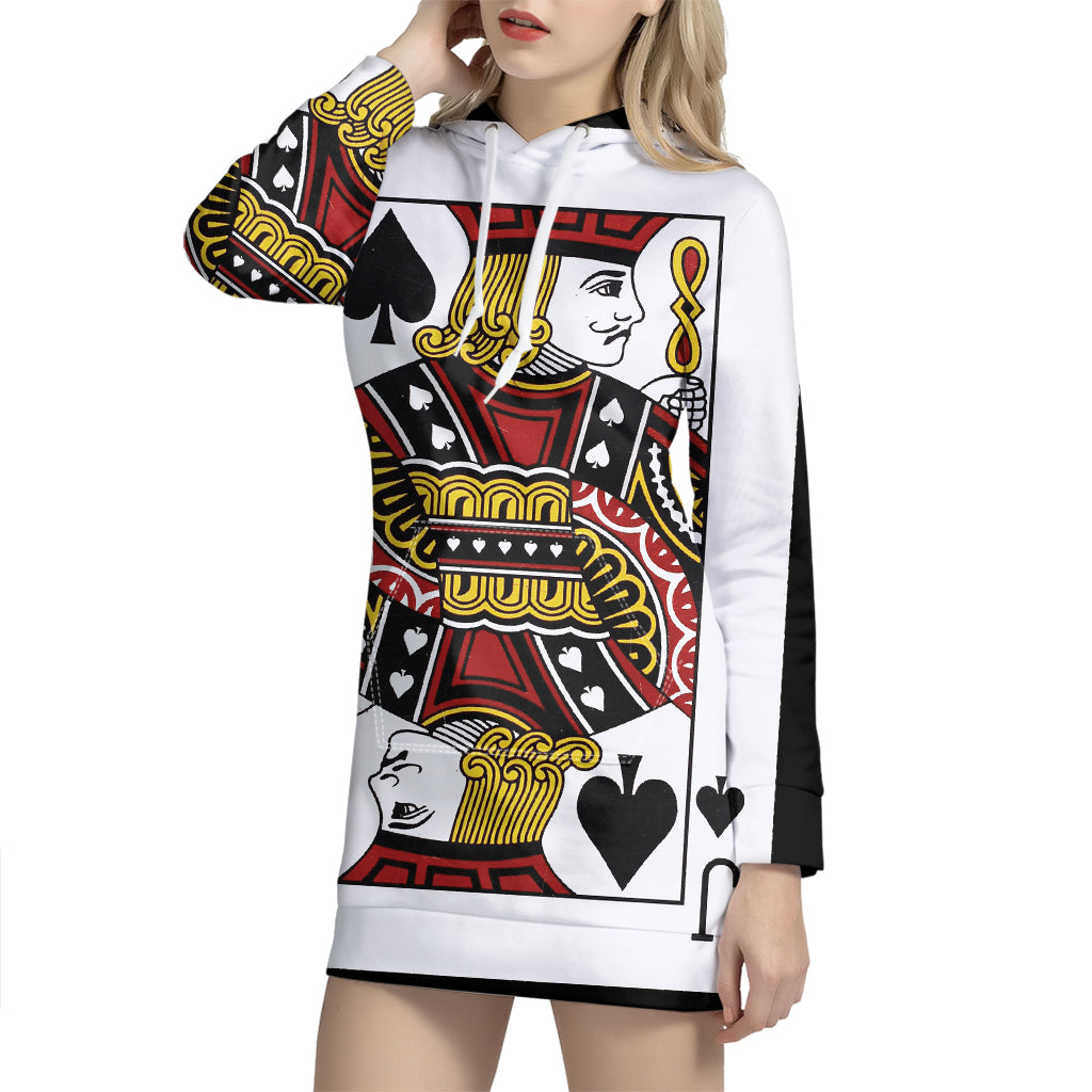 Jack Of Spades Playing Card Print Pullover Hoodie Dress