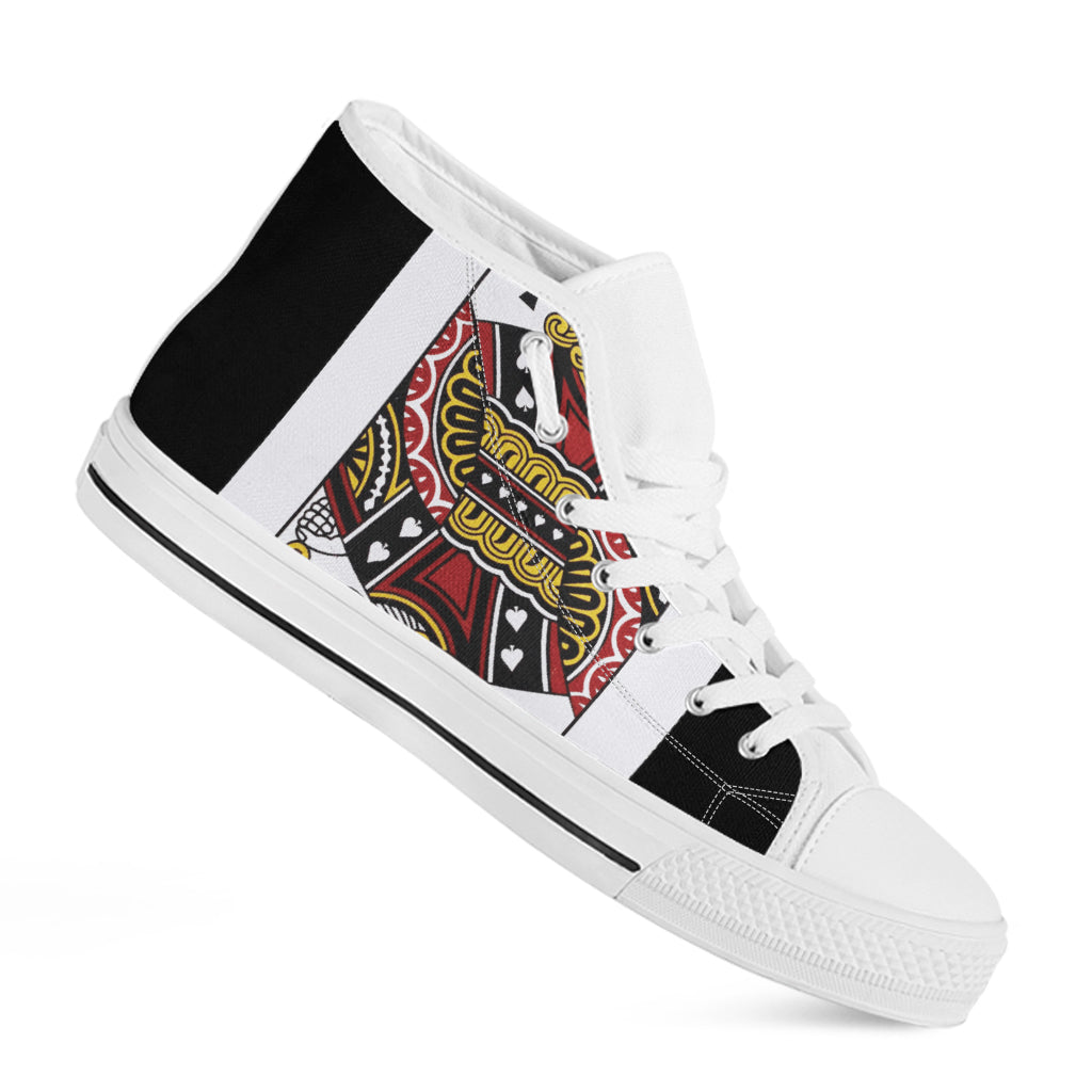 Jack Of Spades Playing Card Print White High Top Shoes