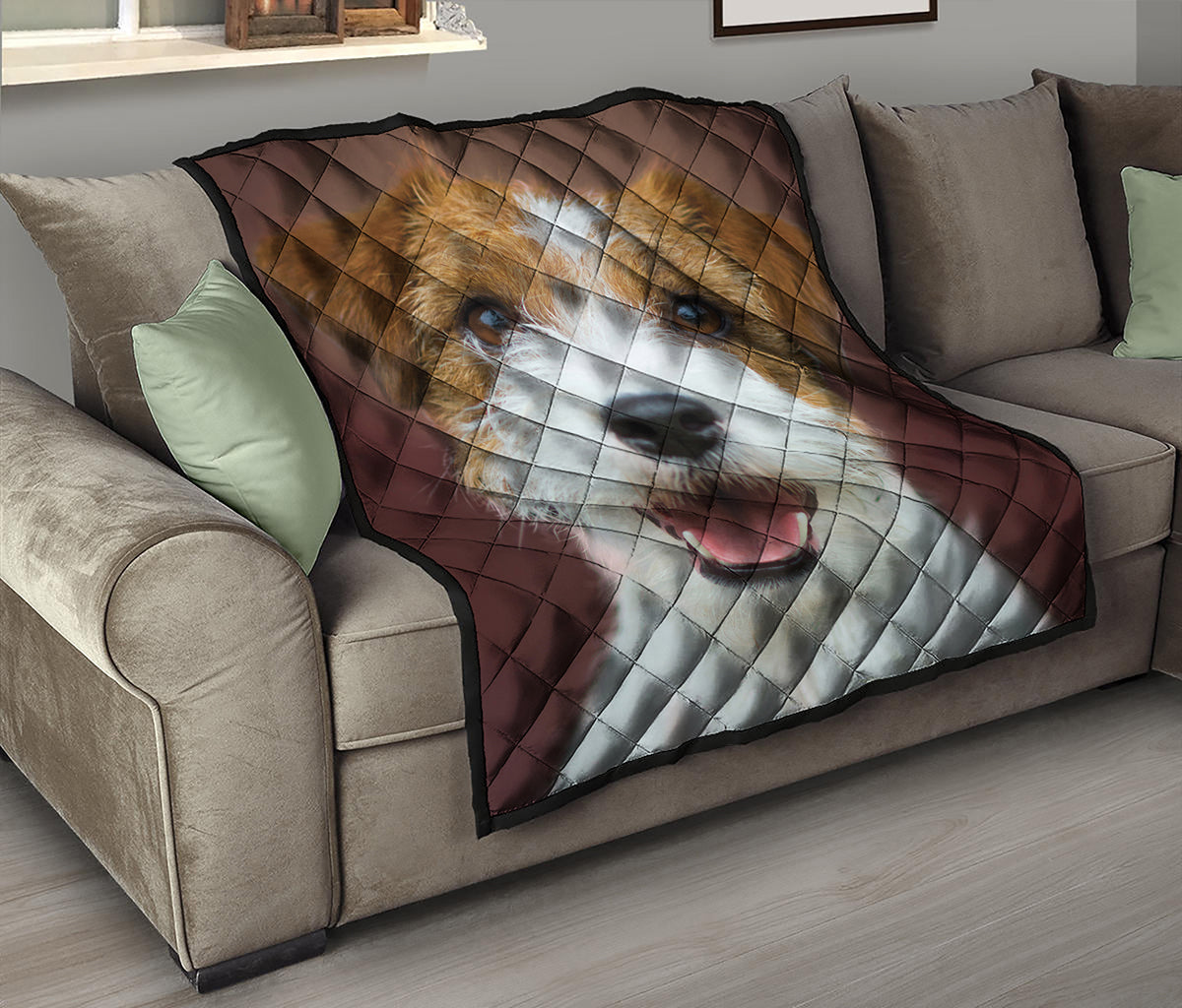 Jack Russell Terrier Portrait Print Quilt